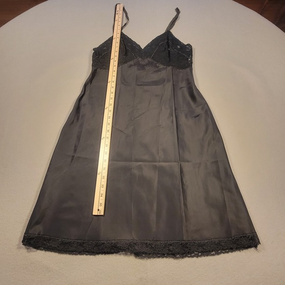 Vintage Fischer Black Nylon Lace Slip Nightgown Size 36 (Small) 1960s Lingerie - Picture 10 of 10